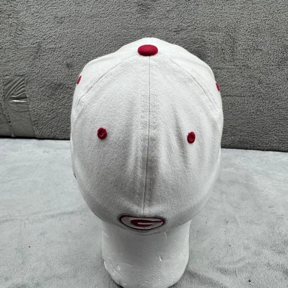 Top of the World Georgia Bulldogs Hat Mens White Red Embroidered Stretch Fit Cap - Picture 8 of 14